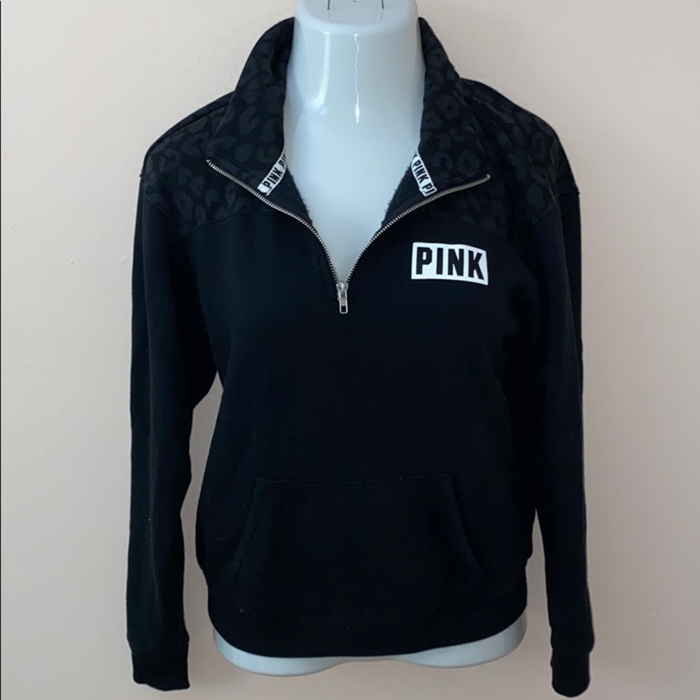 Leopard print half zip